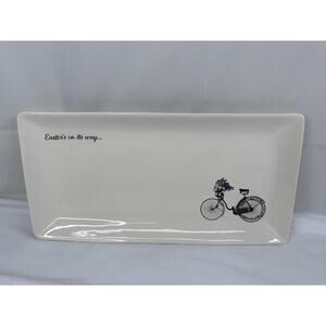 Magenta by Rae Dunn “Easter’s on its Way” Floral Bicycle Bunny Tray Platter